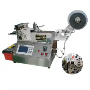 Good Quality Satin Ribbon Label Cutting Machine for Shoelace, Mask Ear Loop, Elastic Tape and Garment Wash Care Labels