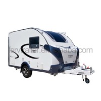 Mini-caravane modulaire légère en aluminium de haute qualité à double essieu pour 2 personnes, idéale pour les voyages en famille et les activités de plein air