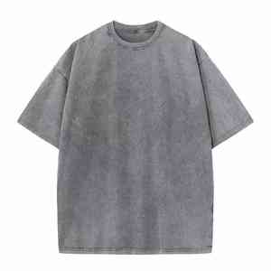 Hip Hop Heavyweight T-<b>Shirts</b> - 100% Cotton Vintage Oversized Blank Tees with Acid Wash (S-4XL) - Product Image 5