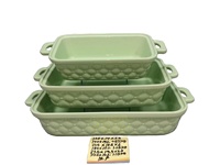 Plaques de cuisson rectangulaires personnalisées, ensembles de vaisselle nordique, ustensiles de cuisson compatibles micro-ondes, plateaux de cuisson, plats de cuisson en céramique