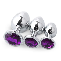 Ensemble de 3 Plugs Anaux en Acier Inoxydable S M L, Jouet Sexuel Fétichiste, Bijou Rond pour Adultes, Plug Anal LGBT pour Hommes et Femmes
