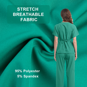 Deux pièces logo personnalisé femmes élégantes gommage Spandex soins infirmiers uniformes d'hôpital extensible grande taille gommages uniformes ensembles jogger ensembles - Product Image 6