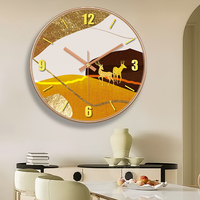 Jam Dinding Analog Quartz Senyap Bergaya Nordik Kreatif dengan Motif Langit Berbintang untuk Kamar Tidur dan Ruang Tamu, Cocok untuk Dekorasi Kembali ke Sekolah