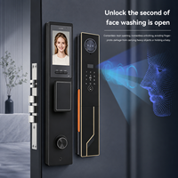 Cerradura de Puerta con Reconocimiento Facial, Cerrojo Inteligente de Aluminio con Huella Dactilar, Código y Entrada sin Llave para Hogar y Oficina