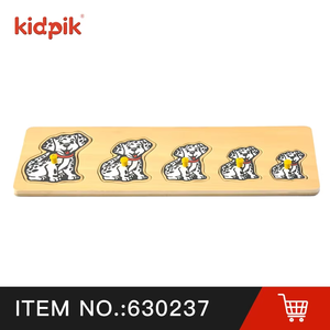 KIDPIK Nuovissimo Puzzle in Legno con Animali, Giocattolo Educativo Montessori Fai-da-Te, Puzzle con Forme di Cani <span class=keywords><strong>per</strong></span> Bambini 2-4 Anni - Product Image 3