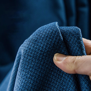 Commercio all'ingrosso della fabbrica Top Grommet blu oscurante <span class=keywords><strong>tende</strong></span> testurizzate isolate Plain Rideaux Salon De Luxe drappi per il soggiorno - Product Image 3