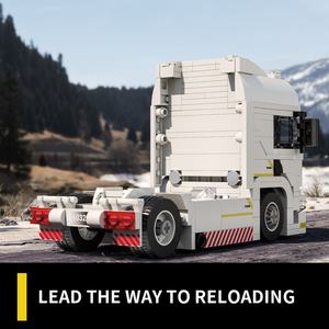 Ensemble de Briques de Construction Classique Long Hauler, Véhicule de Transport de Remorque à Blocs de Construction, Camion de Travail Robuste Blanc - Product Image 5