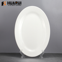 Plats de service en céramique avec logo personnalisé, OEM ODM, vente en gros, assiettes en porcelaine, vaisselle pour hôtel et restaurant, livraison directe d'usine