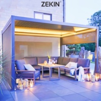 Système de pergola rétractable automatique Zekin 3x4 auvent de toit motorisé en aluminium étanche extérieur moderne bioclimatique