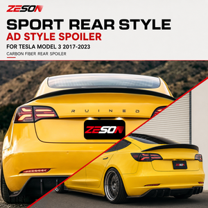 Aileron arrière en fibre de carbone véritable style AD pour <span class=keywords><strong>Tesla</strong></span> <span class=keywords><strong>Model</strong></span> <span class=keywords><strong>3</strong></span> 2017-2023 pré-lifting - Product Image 5