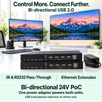 Extender KVM 4K60 HD-MI Melalui Kabel CAT6A Tunggal 100m HDBaseT 3.0 Video Tanpa Kompresi dengan USB2.0 IR RS232 Pass Through