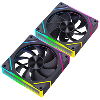 Ventola per Case PC Gaming SNOWMAN EK120-ARGB-BK 120mm Nera ARGB con Cuscinetto a Fluido, 20dBA Bassa Rumorosità, PWM 5V, Sincronizzazione Indirizzabile, Daisy Chain