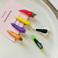Barrettes à cheveux Kawaii 3D en forme de légumes, piments et carottes, amusantes et réalistes, pinces à cheveux mignonnes en forme d'aliments pour filles, idéales pour les fêtes