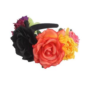 venta al por mayor hecho a mano tocado de novia fiesta vacaciones flores <span class=keywords><strong>pelo</strong></span> para Damas Rosa guirnalda diadema - Product Image 4