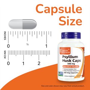 Extracto de Cáscara de Psyllium Premium, 200 Cápsulas, Apoyo para la Salud Digestiva, Prebióticos para Adultos, Suplemento de Cáscara de Psyllium - Product Image 2