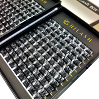 Kits de cils en éventail faits à la main DIY, cils en grappe CC pour cheveux synthétiques, marque privée