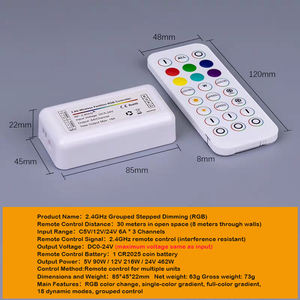 Nouveau gradateur de groupe de panneaux publicitaires 2.4G, module de ceinture lumineuse basse tension 12V24V de contrôle de réglage synchrone RVB - Product Image 5