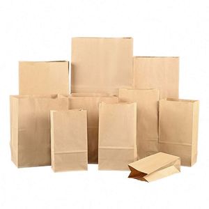 Custom Strong Classic Kraft Square Paper <b>Bags</b> for Food Champagne <b>Bread</b> Offset Printing Self Adhesive Seal Wholesale Packaging - Product Image 3