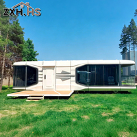 Pods de glamping avec fenêtre en verre, maison-capsule de luxe avec intérieur de cabane de luxe pour l'hébergement des clients d'hôtels et de complexes hôteliers
