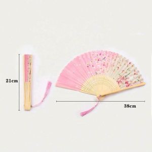 Abanico Plegable de Bambú, Estilo Retro Chino Japonés, Abanico de Seda para Danza, Elegante Decoración para el Hogar - Product Image 2