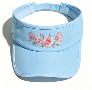 Gorra Deportiva con Visera Bordada, Diseño de Mariposa y Flores Rosas, Protección UV, Ajustable, para Golf, Tenis, Playa y Sol - Product Image 2