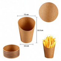 Boîte d'emballage alimentaire à emporter en papier kraft laminé épais personnalisable avec logo pour frites, œufs, glaces et gaufres – Vente en gros