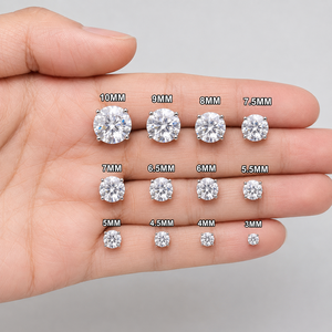 Luxury Moissanite <b>Stud</b> 1ct VVS Brilliant Cut 925 Sterling <b>Silver</b> Rhodium Plated Men Women Flower Cluster Halo Diamond Earrings - Product Image 3