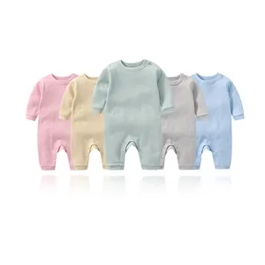 Tùy chỉnh in bông bé Romper dài tay áo bodysuit đan Rompers Jumper động vật bán buôn bé Một mảnh Romper