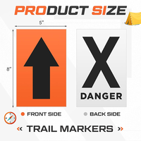 Panneaux d'avertissement extérieurs en PVC double face, imperméables et durables - Marqueurs de danger à flèche haute visibilité (X) - Lot en vrac pour parcours de course