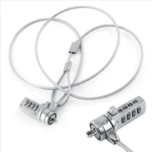 4-Digit <strong>Password</strong> Combined Security Lock Steel and Zinc Alloy Anti-Theft Device for Laptop and PC Cable Chain Key Unlock - Product Image 6
