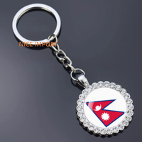 Porte-clés fleur en strass drapeau de Lituanie, très populaire, pour sac à dos, décoration de clés, breloque de portefeuille, souvenir de voyage