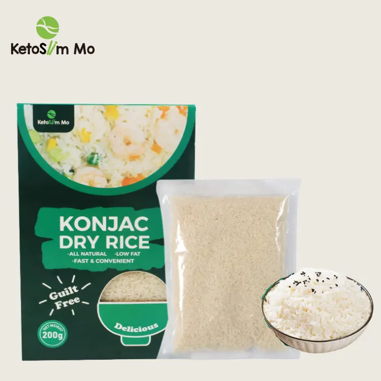 Riso Konjac essiccato a basso contenuto di carboidrati senza glutine a marchio privato Shirataki secco