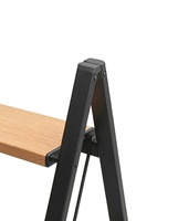 Fournisseur sélectionné : Échelle pliante en acier moderne à 3 marches, large, antidérapante, avec marches à motif bois, capacité de charge 150 kg, pour maison de ville