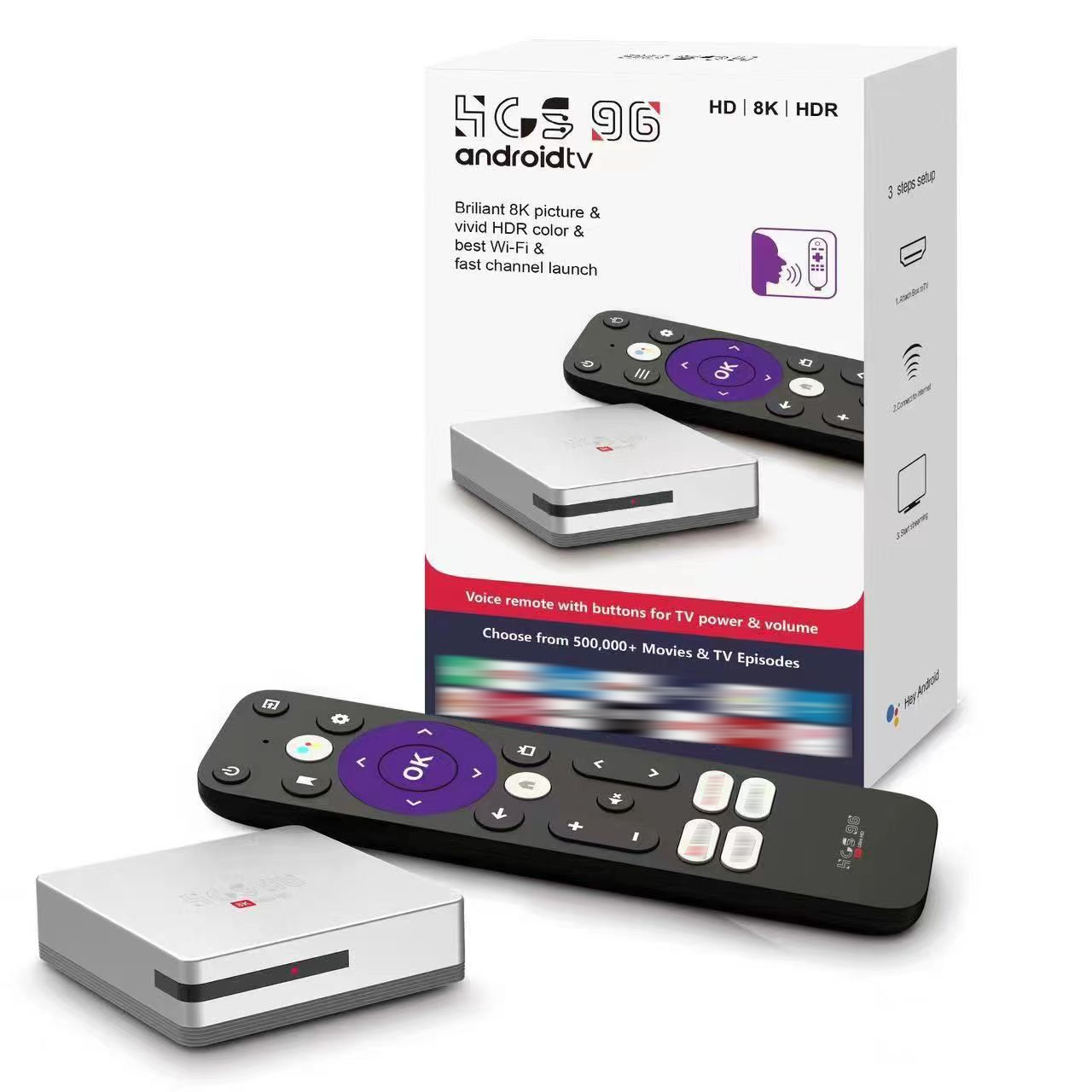 2025 Android 13.0 HCS96 HD 8K TV Box - 2GB RAM, 16GB Storage, BT