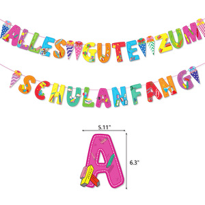 Decoración para Fiesta Escolar Alemana, Globos, Pancartas, Dulces, Confeti, Artículos para Celebración <span class=keywords><strong>de</strong></span> Regreso a Clases para Niñas - Product Image 3