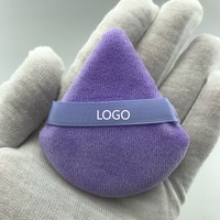 Éponge de maquillage triangulaire lavable personnalisable avec logo FLY pour poudre libre et cosmétiques – Applicateur de poudre