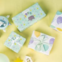 Rouleau de papier cadeau imperméable et recyclable imprimé éléphant mignon, vente en gros, pour baby shower, bienvenue bébé, emballage cadeau nouveau-né