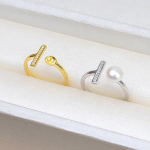 S925 Silver DIY Pearl Jewelry Accessories Female Open Ring with Hollow <b>Support</b> <b>Finger</b> Semi Finished 104 Ring - Product Image 2