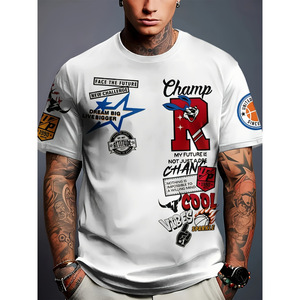 Men's Printed <b>T</b>-<b>Shirt</b> Letter Design Basketball Pattern 100 Polyester <b>Teenager</b> Fit - Product Image 1
