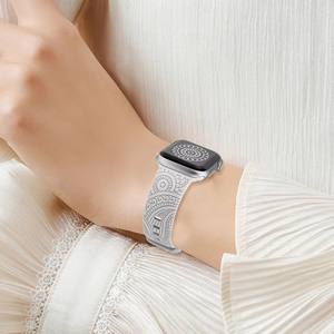 Nouveau Design <span class=keywords><strong>Bracelet</strong></span> de Montre pour Iwatch <span class=keywords><strong>Bracelet</strong></span> en Silicone 38/42mm pour Iwatch Noix de Cajou Fleur <span class=keywords><strong>Bracelet</strong></span> en Silicone - Product Image 3