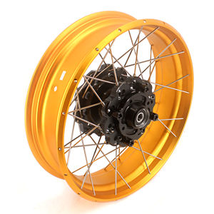 VMX 2,5*19 "/4,25*17" ruedas de bicicleta de calle de aleación de aluminio sin cámara llantas compatibles con <span class=keywords><strong>HONDA</strong></span> <span class=keywords><strong>CB500X</strong></span> <span class=keywords><strong>2022</strong></span> cubo negro llanta dorada con radios muestra CNC - Product Image 6