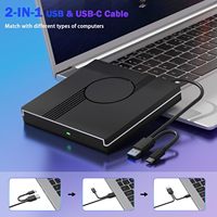 Unidad de DVD Externa Portátil USB 3.0 Tipo-C, Grabadora de CD/DVD RW para Windows/Mac/Linux, Plug & Play, Disponible al por Mayor