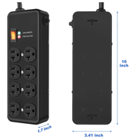 Multiprise robuste avec protection contre les surtensions 20A, 8 prises 5-15P et adaptateur 6-20R pour atelier et usage industriel