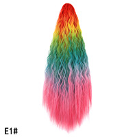 Queue de cheval synthétique à clipser pour femme, en fibre haute température, colorée, longue, bouclée, effet vague d'eau, teinte, style corn-perm, pour le commerce extérieur