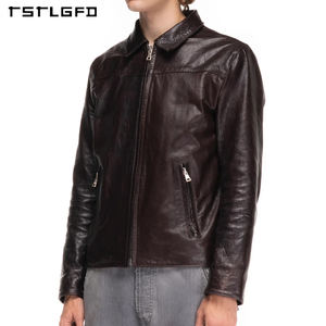 Chaqueta de Cuero de Moda para Hombre con Logotipo Personalizado, Cuello Alto, Impermeable, Transpirable, Ecológica, Informal, Abrigada para Otoño - Product Image 4