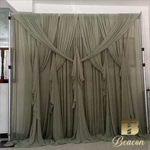 Sang Trọng 10x10ft Kem Chéo Màn Đứng Khung Đám Cưới Backdrop Rèm Nền Sân Khấu Cho Tổ Chức Sự Kiện Đảng Trang Trí - Product Image 3