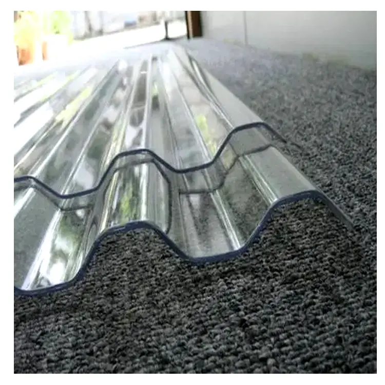 درجة البناء الصينية مادة خام تسقيف البولي كربونات ورقة بلاستيكية شفافة مموجة