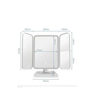 Espejo Cosmético LED Plegable de Moda, Espejo de Maquillaje de 3 Pliegues con Aumento de 2X y 3X, con Luces LED y Batería Recargable - Product Image 3