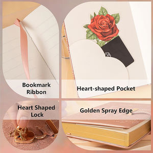 Diario con Candado en Forma <span class=keywords><strong>de</strong></span> Corazón, Diario con Llave, Cuaderno con Patrones Florales, Regalo Encantador para Novia, <span class=keywords><strong>Madre</strong></span>, Niña, Cuaderno Ejecutivo <span class=keywords><strong>de</strong></span> Tapa Dura - Product Image 3