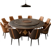 Ensemble de table et de chaises à manger en bois électrique de luxe traditionnel pour villa, hôtel, restaurant, salon, appartement, meubles